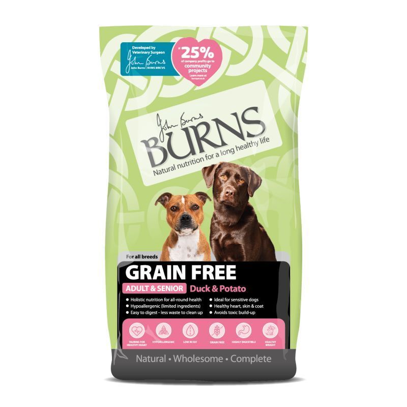 Burns Dog Food Adult Free From With Duck & Potato 12kg